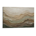 Earth Tone Layered Wave Textured Abstract Neutral Geological Framed Canvas Wall Art