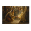 Woman Touching Jesus Robe Healing Miracle Classical Religious Framed Canvas Wall Art