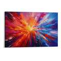 Red Orange Gold Starburst Abstract Bold Energy Explosion Framed Canvas Wall Art