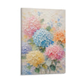 Colorful Hydrangea Garden Textured Pastel Floral Relief Framed Canvas Wall Art